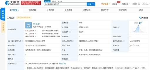 掌閱杭州落子動漫新公司，加碼數字內容生態布局